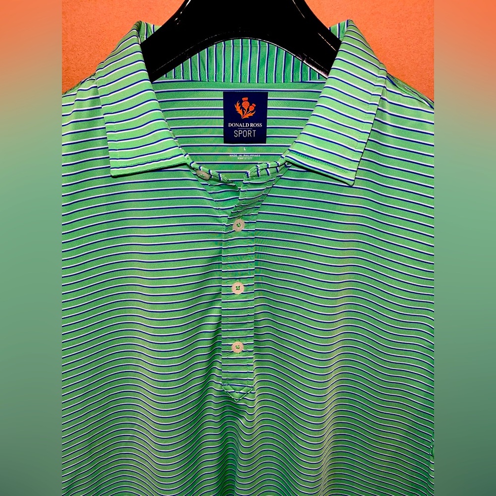 Donald Ross Sport Men’s Green Striped Polo